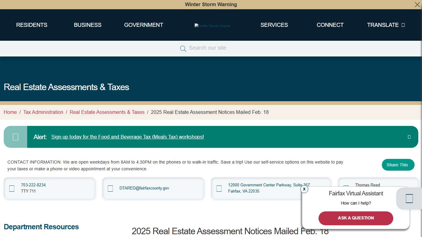 2025 Real Estate Assessment Notices Mailed Feb. 18 Tax Administration