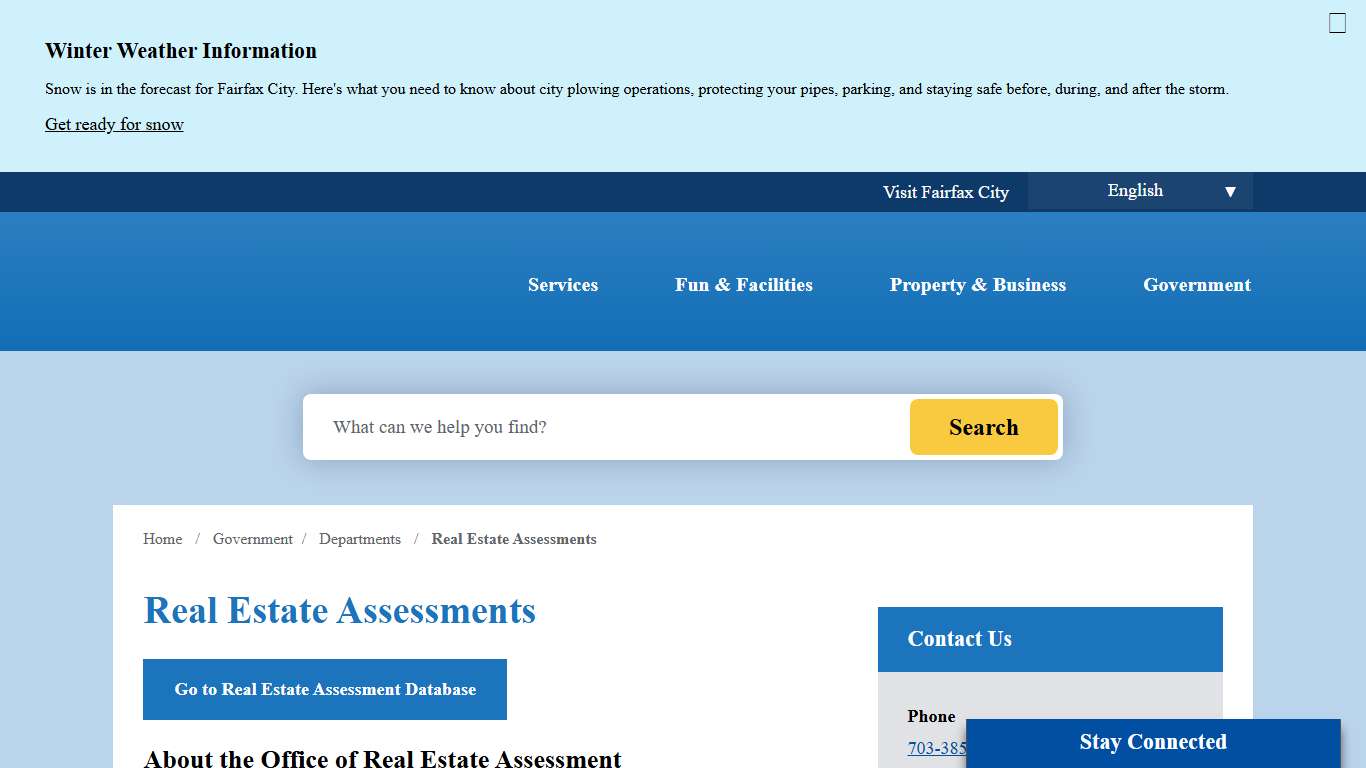Real Estate Assessments City of Fairfax, VA