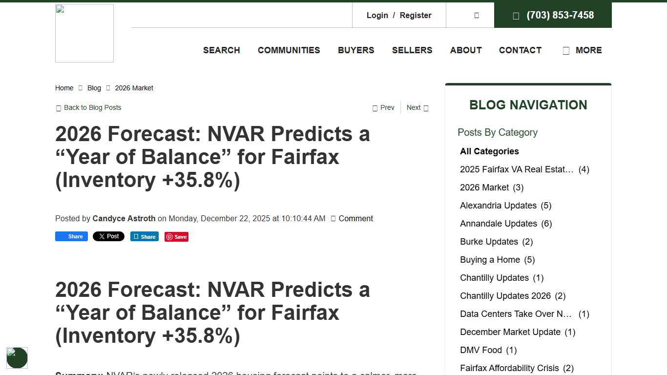 NVAR 2026 Forecast: Fairfax Inventory Up 35.8%